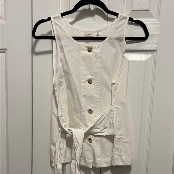 Wilfred 100% cotton sz. Small white Sleeveless Button-Down Blouse - Picture 1 of 4